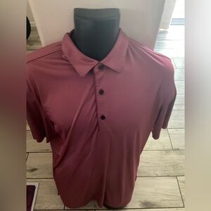 Men’s used Greg Normal collection red golf polo shirt size L large play dry